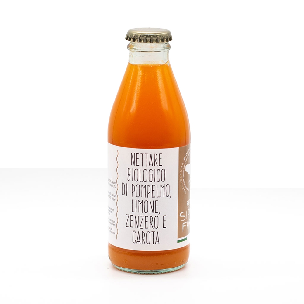 Immagine di Nettare Biologico di Pompelmo, Limone, Carota e Zenzero 200ml