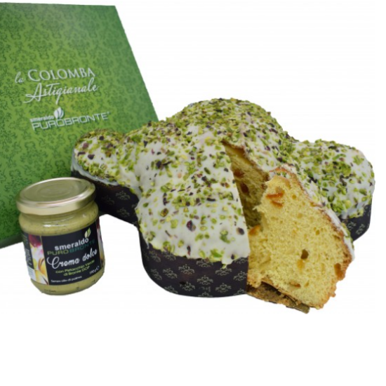 Immagine di Colomba artigianale con crema di Pistacchio Verde di Bronte DOP