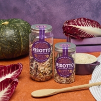 Riso Vialone IGP Zucca e Radicchio 4 porzioni, vista frontale con 2