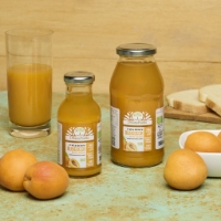 Succo Bio Albicocca 200ml, vista frontale albicocche