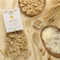 Trottole Di Semola Di Grano Duro Siciliano, vista dall'alto grano