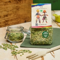 Piselli decorticati,  inclinato a sx, barattolino pieno