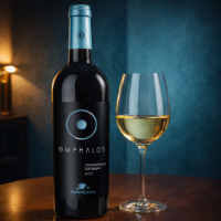 Vermentino di Sardegna DOCC con calice a dx in stanza calda